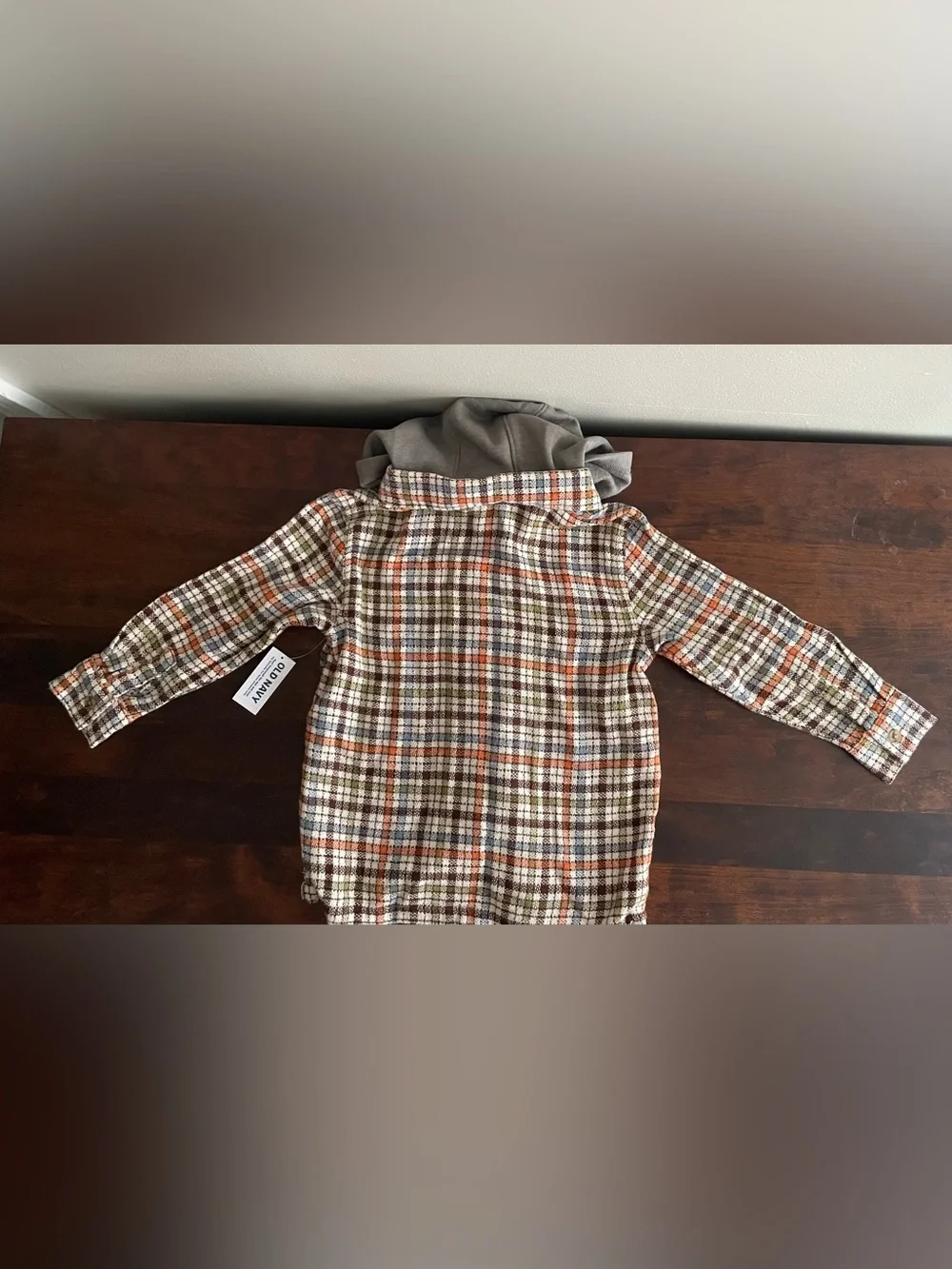 Toddler Boys NWT 5T Multi-Colored Old Navy Hooded Flannel Shirt